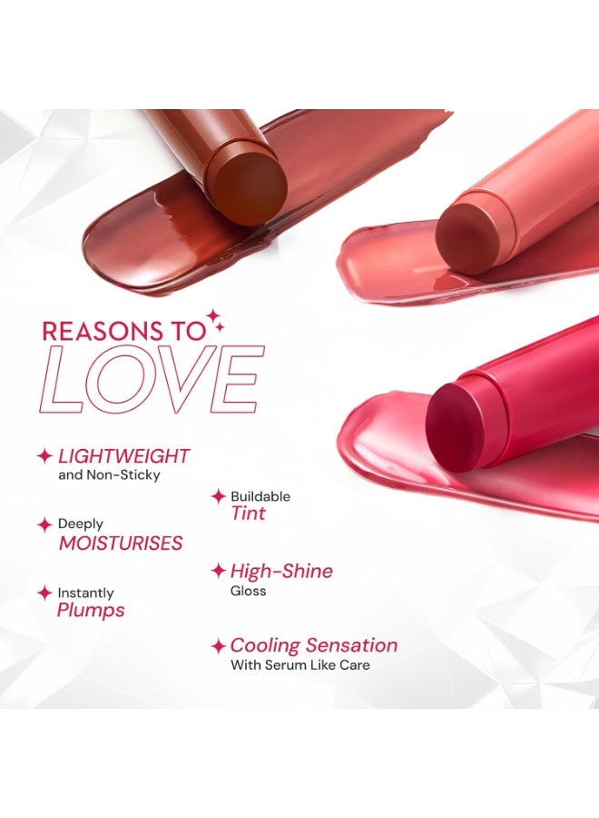 SUGAR Cosmetics Glide Peptide Plumping Gloss Stick with Collagen & Ceramides | Instantly Pumps | 2.7g - 06 Rose Rumbling - Image 3
